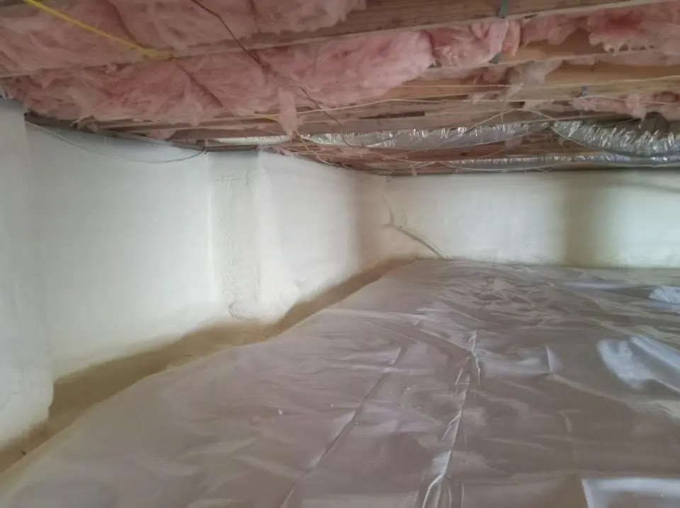 Crawl space encapsulation with closed-cell spray foam for Spray Foam Roofing in Waltham