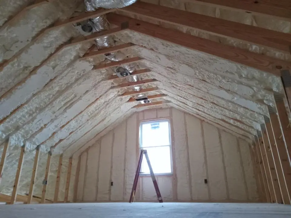 Spray foam roofing application for Crawl Space Insulation project in Waltham